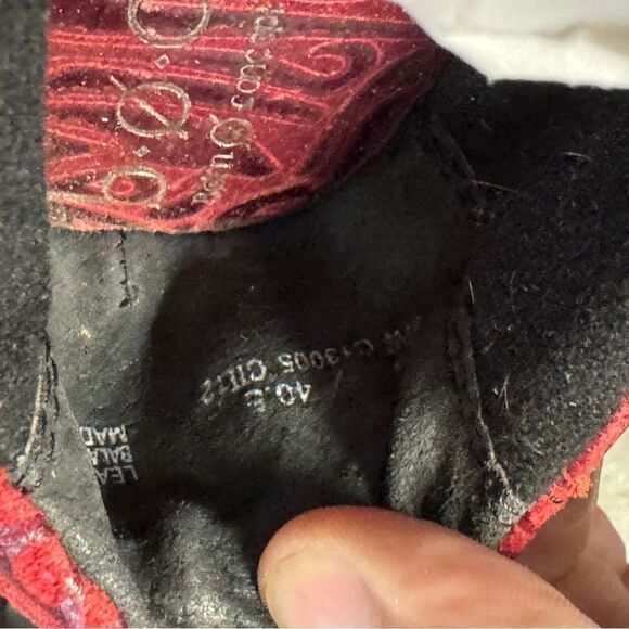 Born women red leather slip on clogs new never worn size  40.5 - Picture 5 of 5